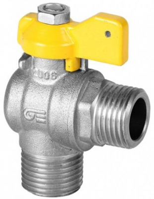 Robinet cu bila unghiular pentru gaz, maneta scurta, filete exterioare 1/2&QUOT;